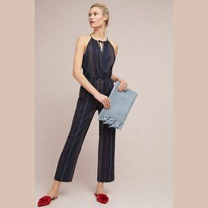 Anthropologie Dolan Halter Striped Jumpsuit